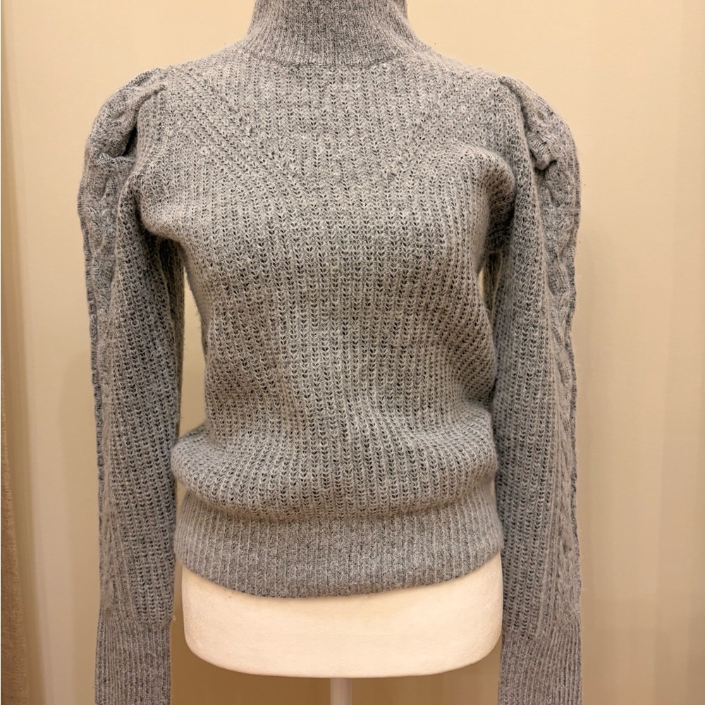 Elegant Gray Turtleneck Sweater for Women